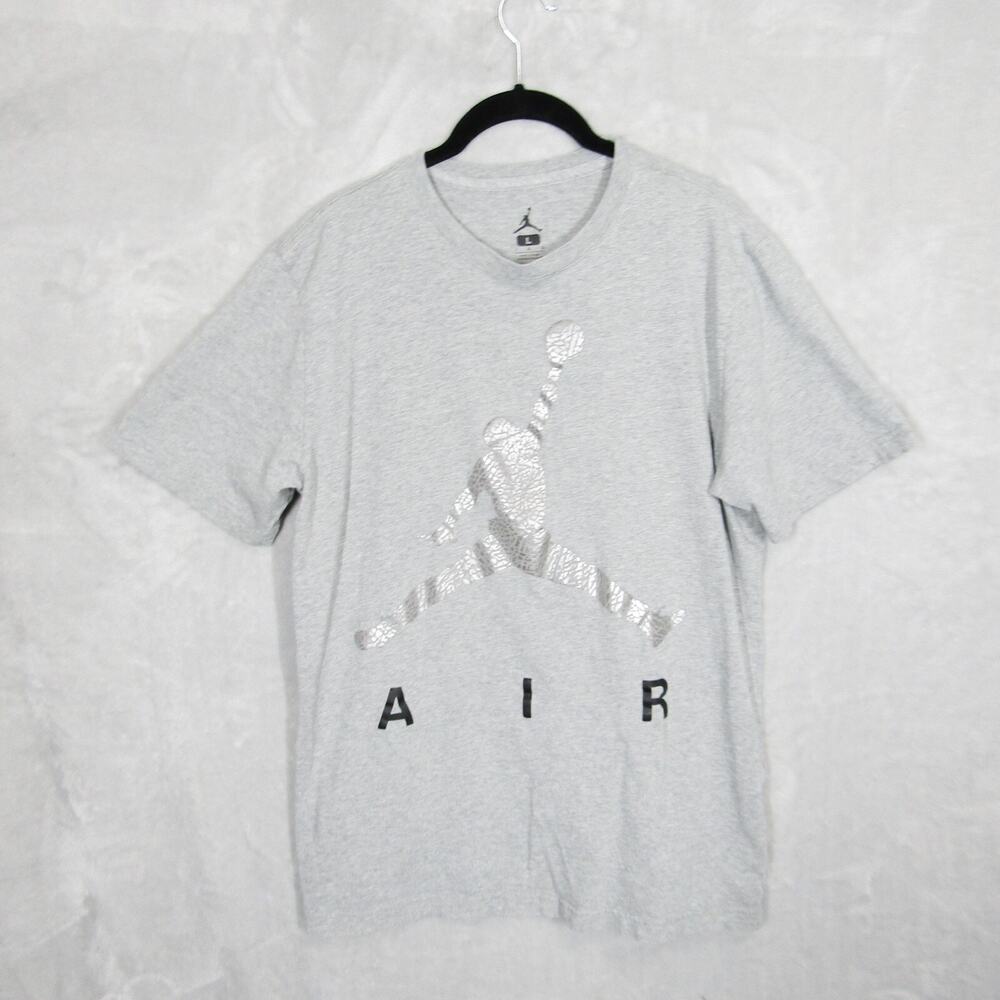 Air Jordan Shirt Adult Large Gray Short Sleeve Crewneck Basketball